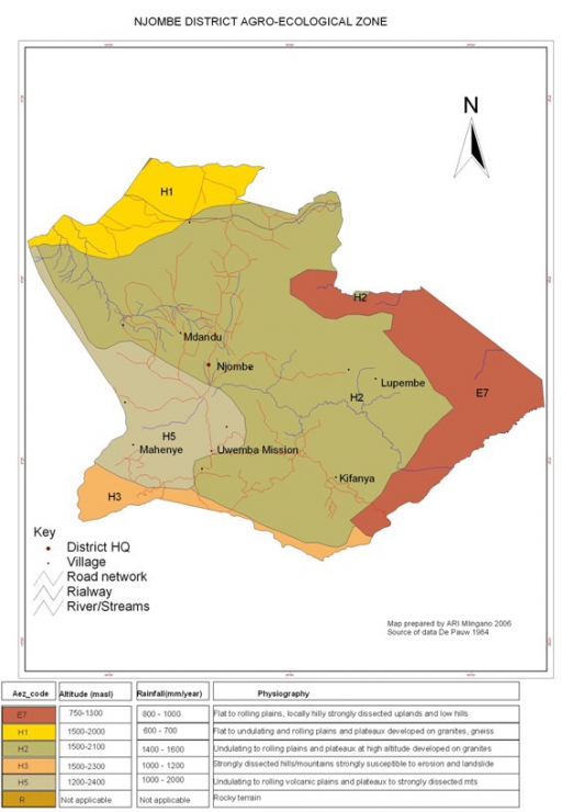 Njombe Agro Ecological Map