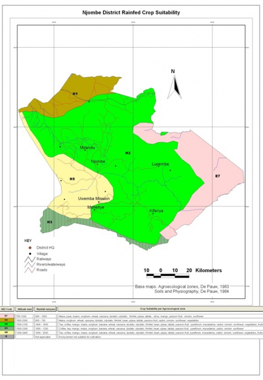 Njombe Crops Suitability Map